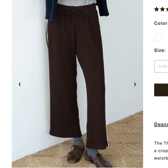 DONNI Thermal Stripe Crop Pants - Picture 2 of 6